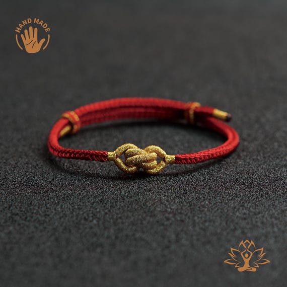 Handmade Red String Bracelet , Adjustable Buddhist Lucky knots bracelet, Tibetan bracelet for men