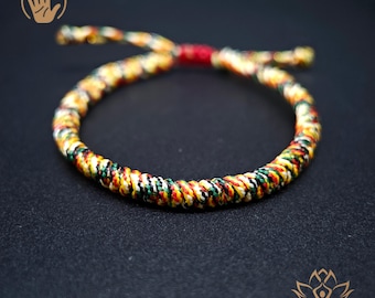 Handwoven Tibetan Five-Colored Protection Bracelet: Buddhist Lucky Cord Amulet for men & women, Adjustable minimalist silk thread Bracelet