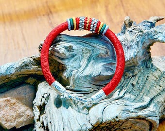Tibetan Red String Bracelet, Handbraided Buddhist Rope Amulet, Lucky Knot Bracelet, Spiritual  Jewelry Gift for Men, Women, Couple, Friend