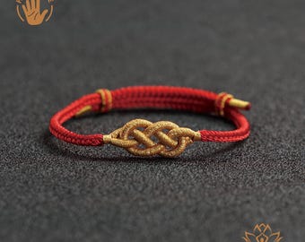 Hand-woven adjustable lucky red cord, Wealth Amulet, Buddhist Spiritual Gift, Blessing Bracelet, The Perfect Gift for Your Husband & Friends