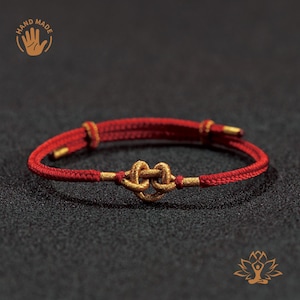 Adjustable red spiritual bracelet Tibetan Buddhist amulet, hand-knotted woven bracelet, spiritual gift, suitable for wearing during practice