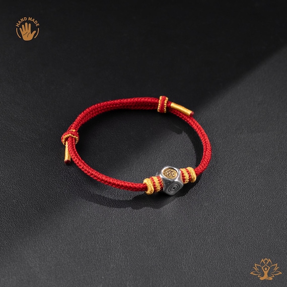 Mahasthamaprapta Buddha Bracelet, Horse Zodiac Red Thread, Tibetan Buddhist Guardian Amulet Handmade