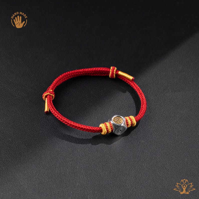 Mahasthamaprapta Buddha-armband, häststjärntecken röd tråd, tibetansk buddhistisk väktaramulet handgjord bild 1