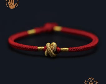 Handmade Red String Protection Bracelet, Tibetan black Rope Amulet, Buddhist vajra lucky Knot Bracelet, Personalized Gifts for Men and Women