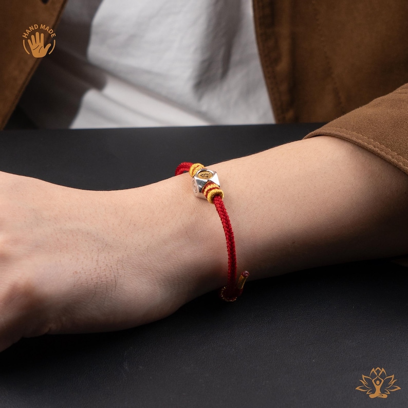 Mahasthamaprapta Buddha-armband, häststjärntecken röd tråd, tibetansk buddhistisk väktaramulet handgjord bild 6