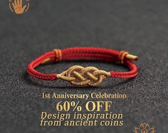 Hand-woven adjustable lucky red cord, Wealth Amulet, Buddhist Spiritual Gift, Blessing Bracelet, The Perfect Gift for Your Husband & Friends