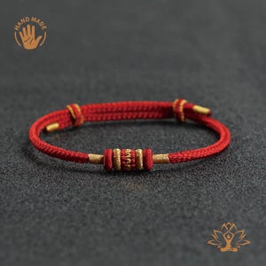 Adjustable Red String Protection Bracelet, Handbraided Tibetan Buddhist amulet, Unisex lucky Bracelet, Spiritual Gift for Men, Women, Couple