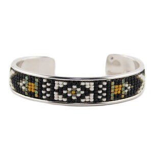 Beaded Turquoise Silver Plated Cuff Boho Bracelet