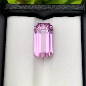 Natural Pink Kunzite Gemstone: Emerald Cut Crystal from Afghanistan, 9.90 Carats