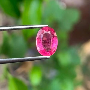 Raspberry-Red Natural Rubellite Tourmaline Gemstone, Oval Cut Pink Gemstone, Loose Gem for Jewelry - 1.40 CT