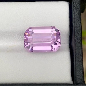 Emerald Cut Pink Kunzite Gemstone: 11.85 Carat Crystal from Afghanistan