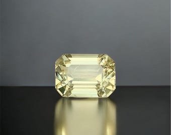 Yellow Kunzite Gemstone 8.75 CT: Emerald Cut, Afghanistan Origin