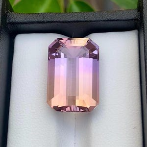 Rare Bi-Color Ametrine Loose Gemstone, Natural Ametrine Stone in Emerald Shape for Rings and Jewelry making - 17.55 Carats