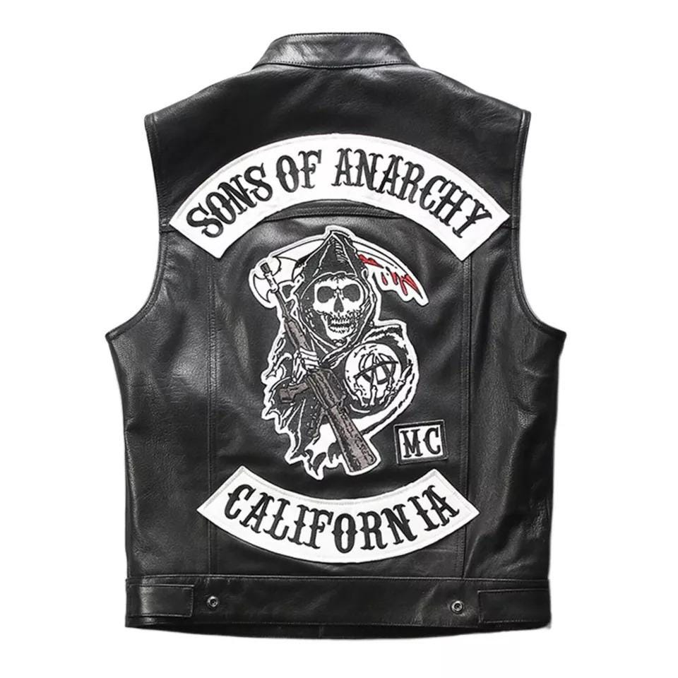 SONS OF ANARCHY レザー ベスト SAMCRO Sons of Anarchy Leather Vest, SAMCRO Biker Vest, California