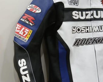 Handmade Suzuki GSX-R Racing Leather Jacket, Yoshimura Moto Jacket