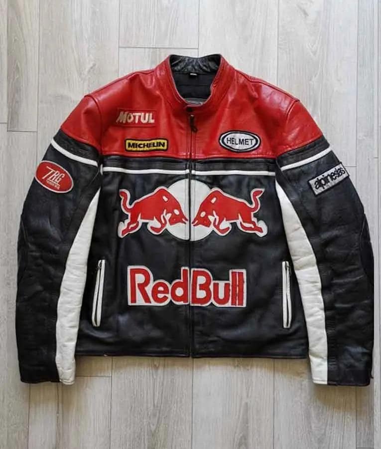 Red Bull Leather Racing Jacket - Etsy Red Bull Leather Racing Jacket - Etsy