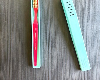 Vintage Koh-I-Noor Toothbrush, Natural Bristle, Czechoslovakia Travel Case