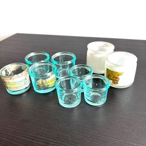Vintage Apothecary Jars Set, Antique Milk Glass & Green Ointment Pots, Soviet Pharmacy Jars, Glass Teal Medical Bottles, Rare Find