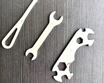 Soviet GAZ Bicycle Multi Tool Set, Vintage USSR Pocket Bike Wrench 12 14, Antique Gorky Automobile Factory Cycling Repair Hand Tools