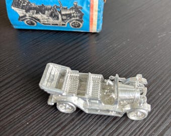 Vintage Soviet Miniature Car Venta Straume Riga, Silver Plastic Retro Toy Auto, Antique USSR Souvenir Collectible Model in Original Box