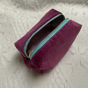 Corduroy cosmetic bag