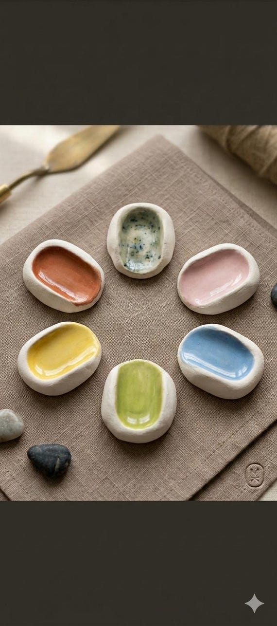 Ceramic Worry Stones Handmade Colourful Sensory Smooth