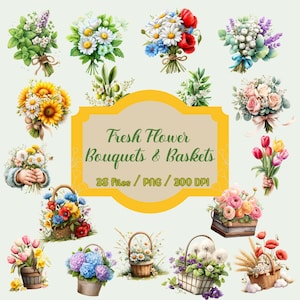 Bouquets de fleurs fraîches, Paniers-cadeaux floraux, Cadeaux botaniques pour la fête des Mères, Récipient pour fleurs de guérison, Composition florale Merci, Fleurs