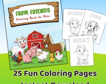 Farm Animals Coloring Book – Kids' Activity Pages (Printable PDF)