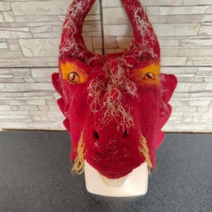 Felt dragon hat felted from natural wool, Good mood hat, Hat for fun leisure time, Hat for sauna, Festival, Cosplay