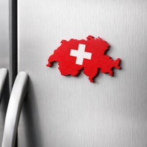 Imán para nevera con la bandera de Suiza.