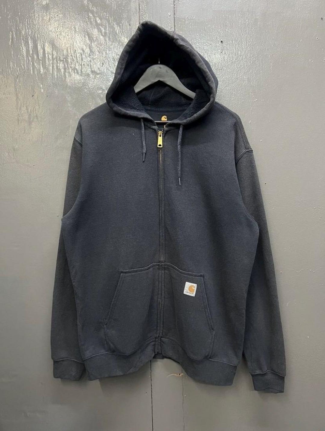 Carhartt Sweat Pullover Hoodie Men's Size L cotton black type Vintage Second Hand