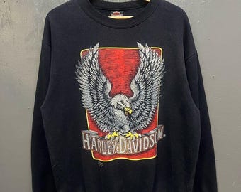 Vintage Harley Davidson 3D Emblem Sweatshirt