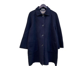 Vintage Aquascutum Tweed Trench Coat: Gray Wool Overcoat, Men's