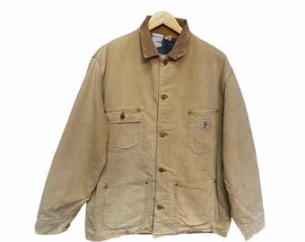 Vintage 1980s Distressed Carhartt Blanket Lined Detroit