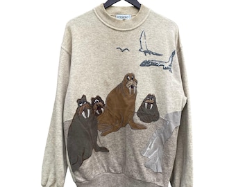 Sudadera con estampado de morsa de iceberg