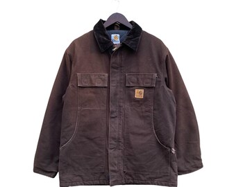 Vintage 1990s Carhartt Full Zip Embroidered Workwear Jacket