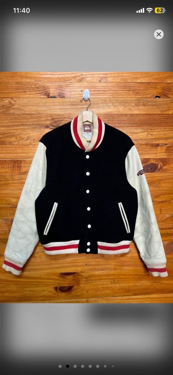 Quicksilver Wool Leather Varsity Jacket - image 3