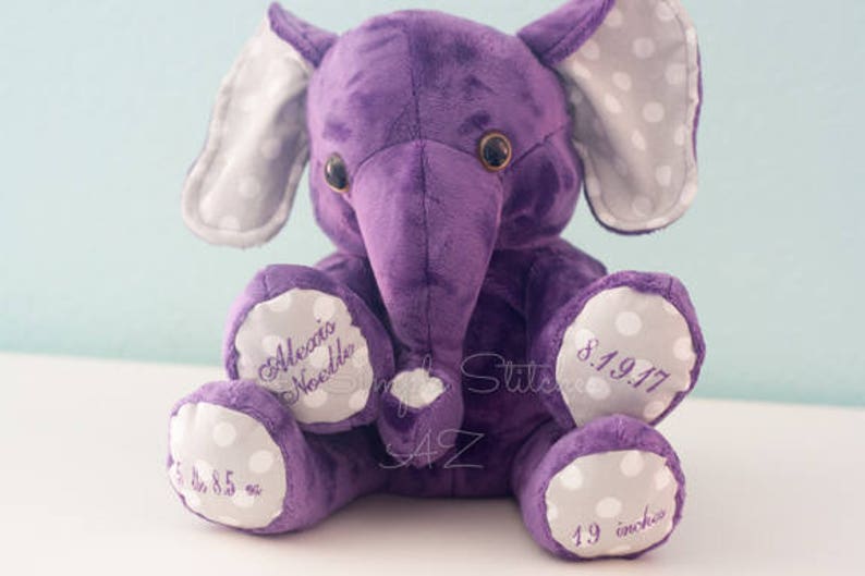 CUSTOM Stuffed Memory Elephant Stuffed Elephant Toys Stuffed Animals Memory Elephant image 6