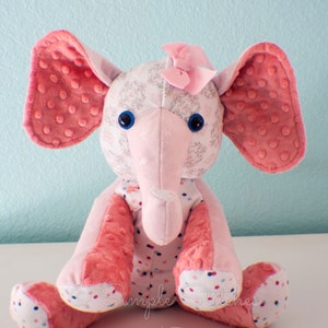 CUSTOM Stuffed Memory Elephant Stuffed Elephant Toys Stuffed Animals Memory Elephant image 1