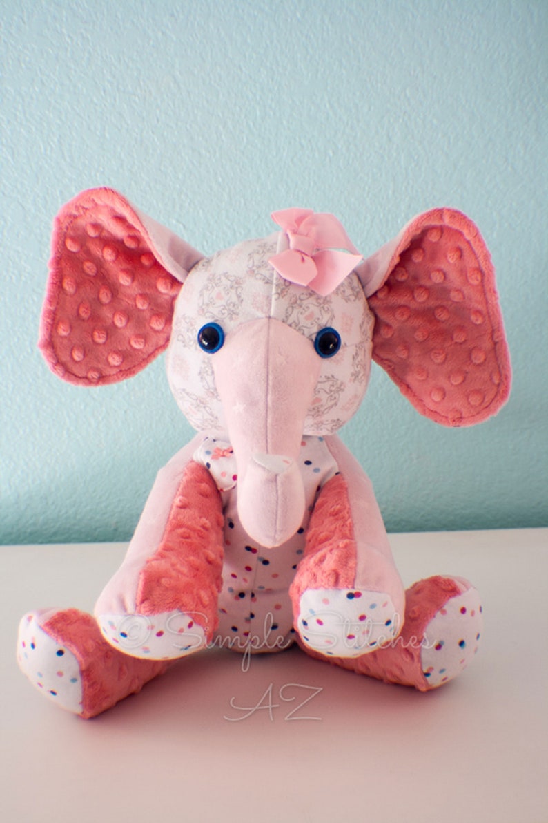 CUSTOM Stuffed Memory Elephant Stuffed Elephant Toys Stuffed Animals Memory Elephant image 1