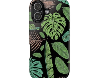 Minimal Jungle Monstera-telefoonhoesje – Botanical Leaf Stevige beschermhoes iPhone Samsung Pixel