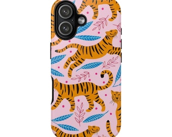 Tiger Lover Gift Phone Case Jungle Leaves Tiger iPhone Samsung Pixel