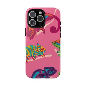 Colorful Chameleon Case – Rainbow Reptile Design for iPhone Samsung Pixel