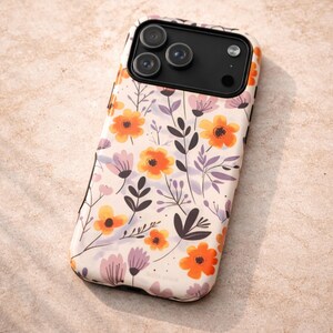 Violet Sunset Tropical Botanical Phone Case iPhone Samsung Pixel Birthday Gift for Her