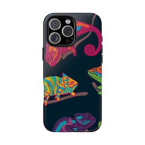 Vibrant Chameleon Case – Neon Jungle Style for iPhone Samsung Pixel