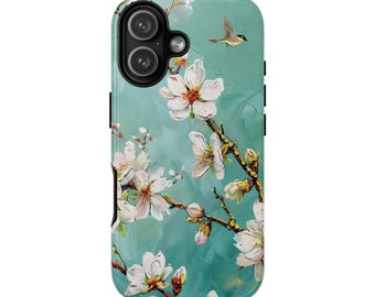 Blossom Hummingbird Phone Case – Floral Nature Art Tough Protective Cover iPhone Samsung Pixel