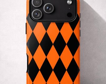 Retro Harlequin Phone Case - Groovy 70s Geometric Pattern Tough Protective Cover - iPhone Samsung Pixel