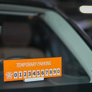 Temporary parking sign| Phone number stand | Temporary parking | Car | Parking