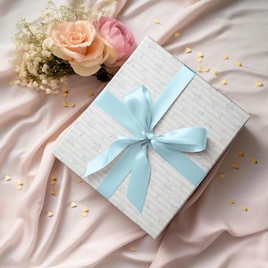 Floral Striped Wrapping Paper: Shabby Chic Pastel Green Gift Wrap