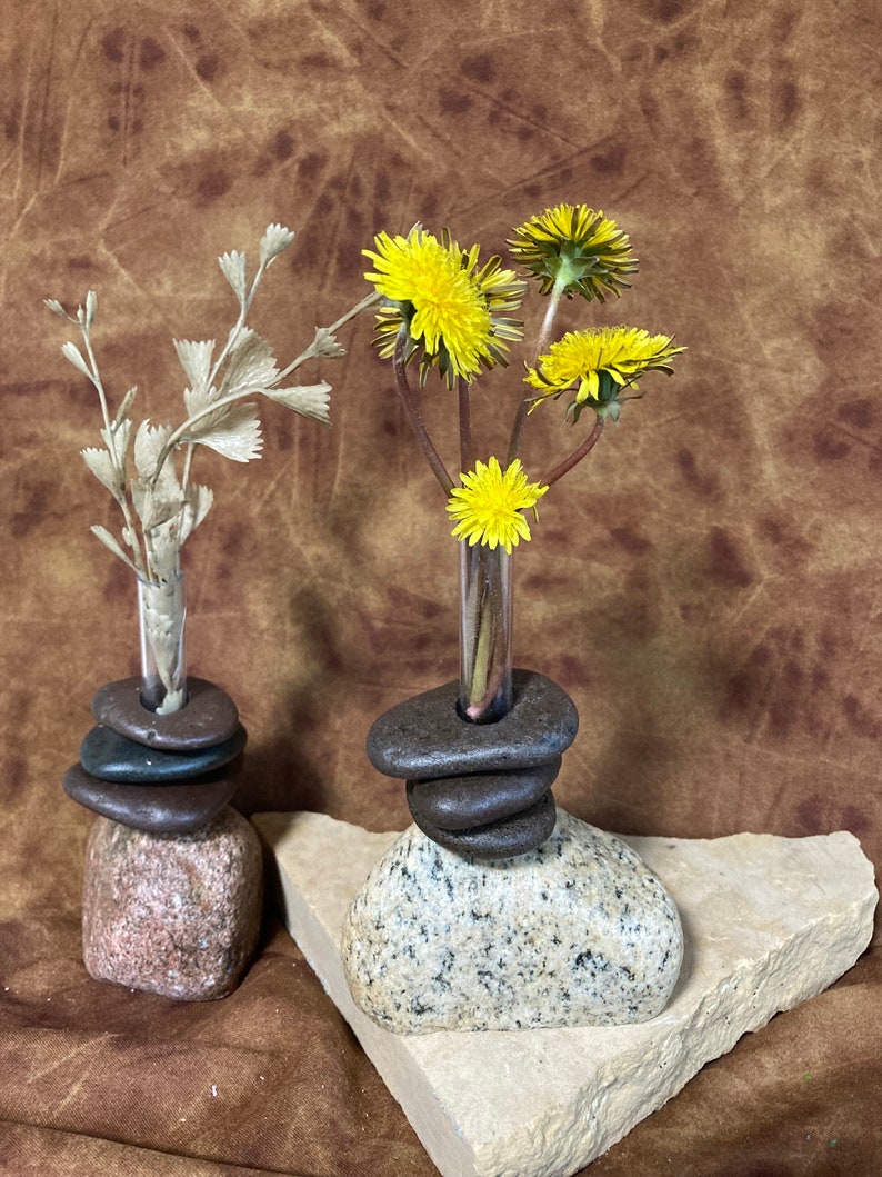 Bud Vases of Rock. Set of 3. Clearance Sale. Wedding Decor. No specific vase will be sent. image 4